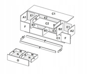 Luna LN-180-LV - Komoda Duża 2D2S Dąb Craft Lava Mat