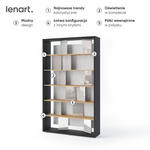 FITT FP-01 - Regał z Oświetleniem LED Grafit/Dąb Linearny/Natura/Szary Połysk