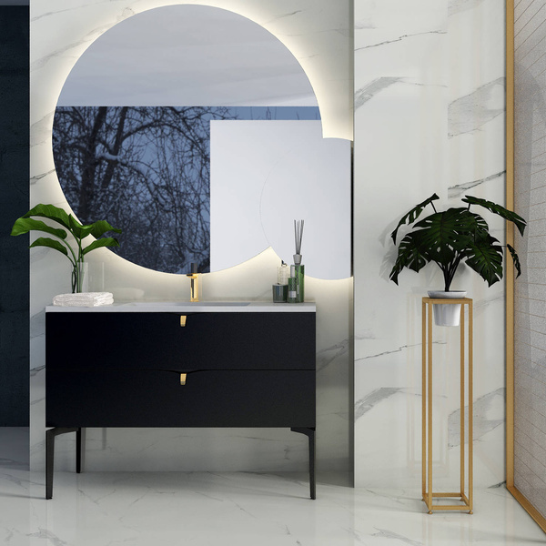 Oristo Szafka z umywalką 120 cm SIENA czarny mat