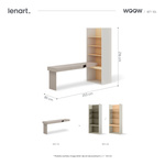 WOOW SET-WOS10LVB - Zestaw Biurko Lewe i Regał Szeroki Szampański/Dąb Vincenza Bielona/Clay Grey