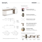 WOOW WO-11L - Biurko Lewe 3 Szuflady Szampański/Clay Grey