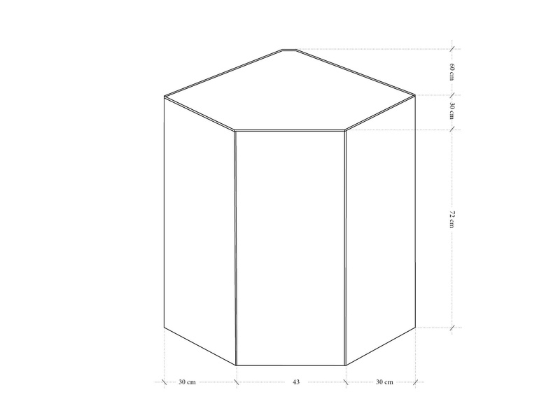 Szafka Kuchenna Górna 1-drzwiowa Narożna G60N P/L Langen Grey