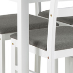 Actona Zestaw Stół Jadalniany i 4 Krzesła Alicante Biały Szary