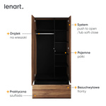 BORGA BG-01 - Szafa Dzielona 2D1S Dąb Catania/Czarna