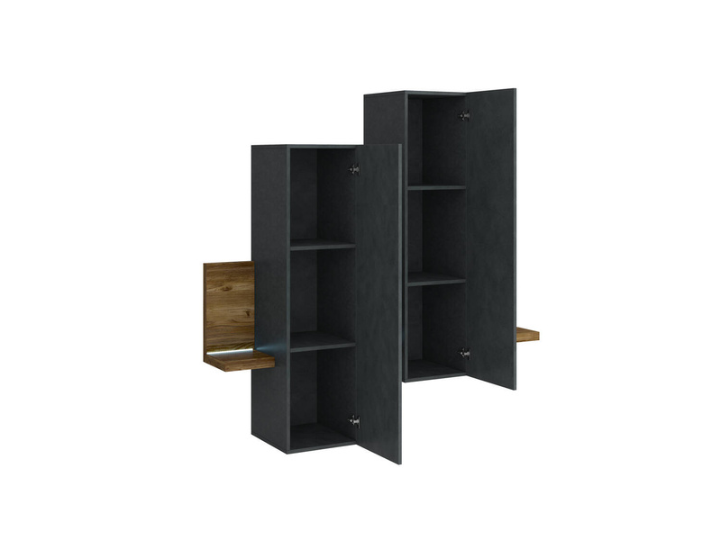 Bota Witryna Wisząca z Półką i Oświetleniem Świerk Appenzell / Matera