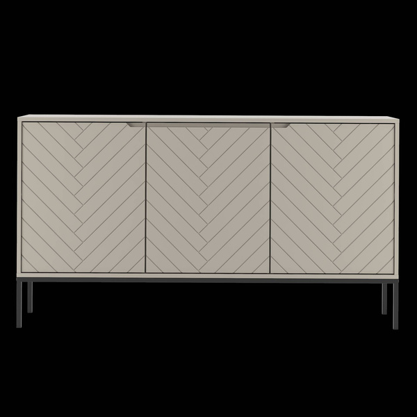 ASPEN-03 - Komoda 3-drzwiowa Kaszmir Czarny Stelaż