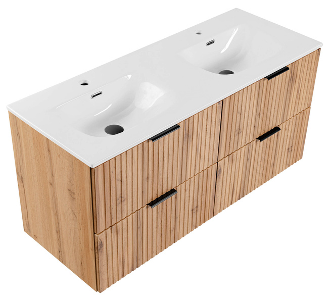 Podwójna Szafka 60 cm ADEL OAK z Umywalką SKY 120