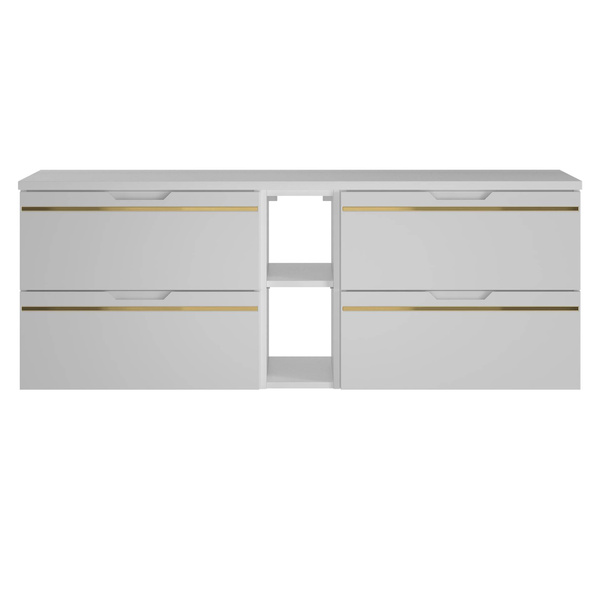 ESPERO-02 - Szafka pod Umywalkę z Blatem i Regałem 4S 140cm Biały Mat Zestaw-7