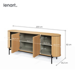 ROTTO RT-04 - Komoda 4-drzwiowa Dąb Vincenza/Eukaliptus