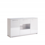 Family FM-163-WB - Komoda Duża 3-drzwiowa Biały Mat Biały Połysk