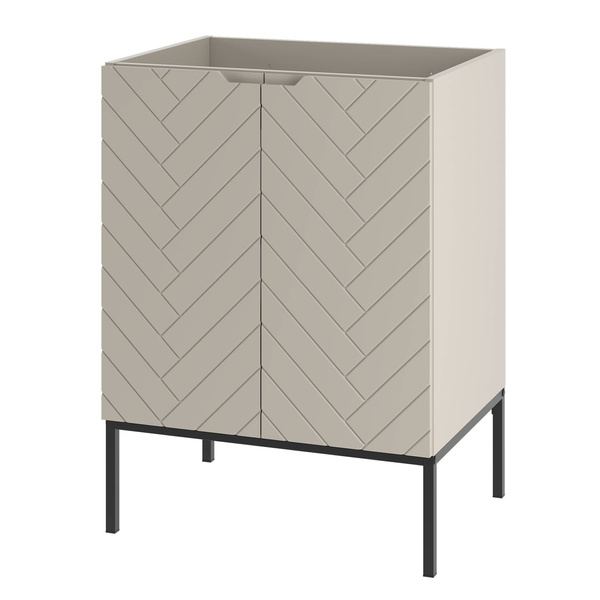 ASPEN-09 - Szafka Pod Umywalkę 2D 60cm Kaszmir Czarny Stelaż