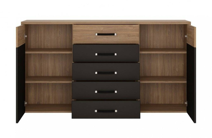 Monaco MOAK04 - Komoda 2D-5S Stirling Oak/Czarna