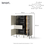 EPIRO EP-01 - Witryna 2D1S1W z Oświetleniem Kaszmir Dąb Ciemny