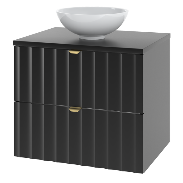 ARCOS-06 - Szafka z Umywalką i Blatem 2S 60cm Czarny Mat Zestaw-5