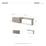 WOOW SET-WOS4P - Zestaw Komoda i Biurko Prawe Szampański/Dąb Vincenza Bielona/Clay Grey