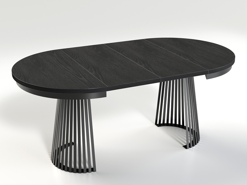 GARDA - Stół Okrągły Rozkładany Czarny Painflow Cashmere
