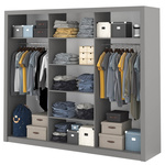 IDEA ID-01-3L - Szafa Przesuwna 3-drzwiowa 3 Lustra Szara