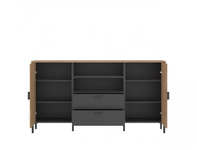 Shirley SHIK106 – Komoda 2D2S Dąb Coast Evoke/Antracyt/Nadruk