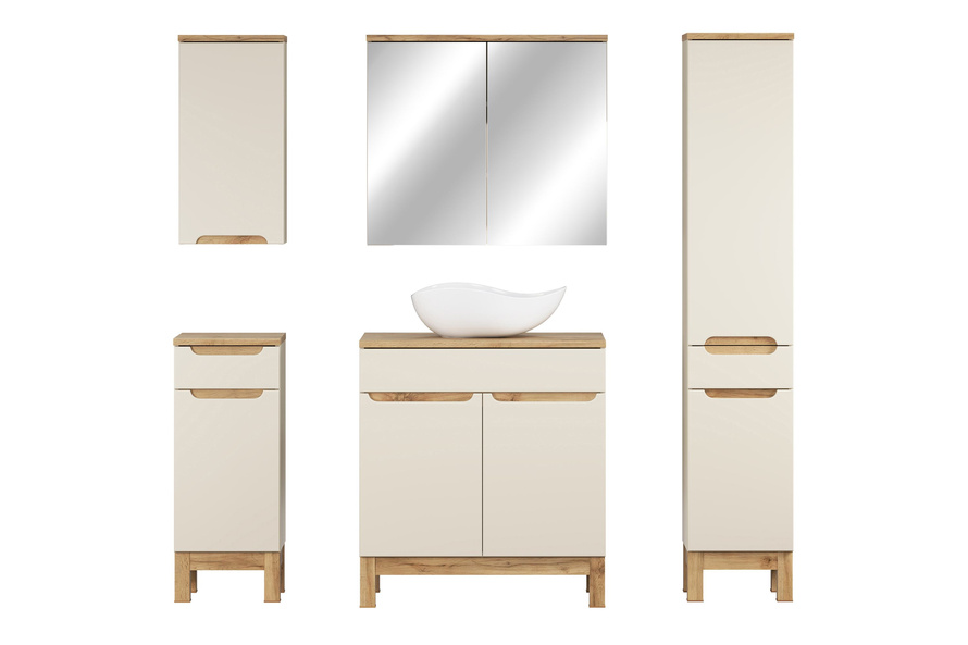 Zestaw Mebli Łazienkowych 80 cm z Umywalką Nablatową Bali Cashmere