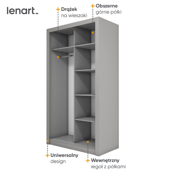 IDEA ID-18 - Szafa Przesuwna 2-drzwiowa Szara