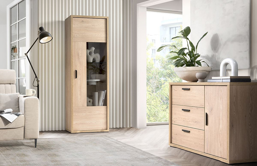 GRANDE-4 - Witryna 1-drzwiowa Dąb Cremona