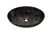 Umywalka Nablatowa Ceramiczna UN-MONA-MB12 Czarny Mat Złoty