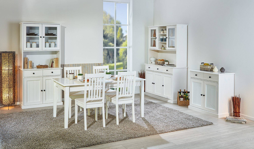 Krzesło do jadalni WESTERLAND 7 drewniane białe