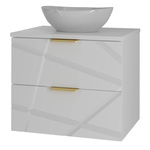 RADOM-07 - Szafka z Umywalką i Blatem 2S 60cm Biały Mat Zestaw-2