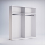 Family FM-14-WB - Szafa 4-drzwiowa z Lustrem Biały Mat Biały Połysk