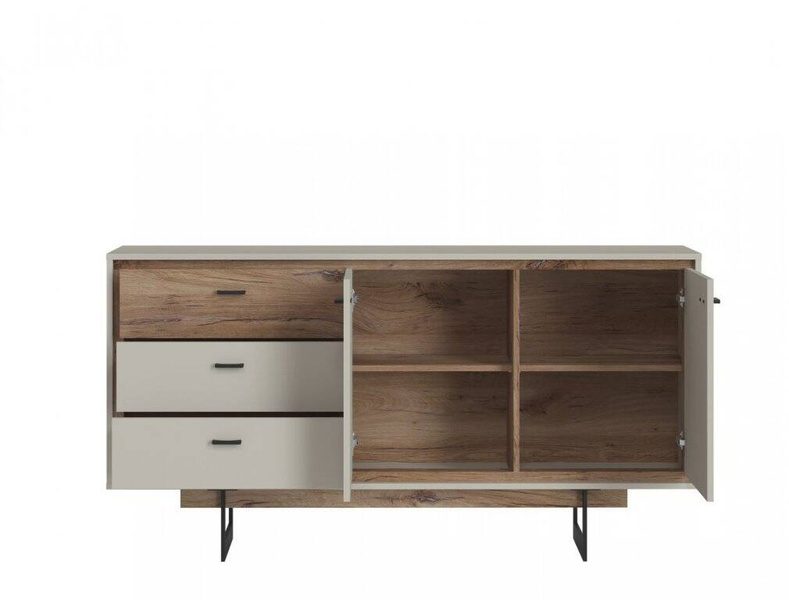 Rivero RIVK03 - Komoda 2D3S Szara/Dąb Flagstaff Ciemna