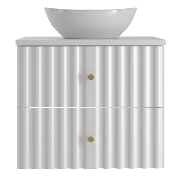 AQUA-02 - Szafka z Umywalką i Blatem 2S 60cm Biały Mat Zestaw-2