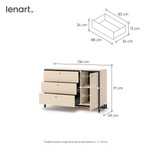 ENNA EN-04 - Komoda 1D3S z Oświetleniem LED Beżowy Mat Czarny Mat