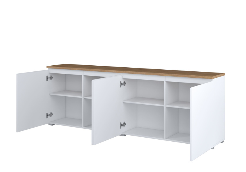 Modo - Komoda 4D Biały Mat Dąb Mauvella