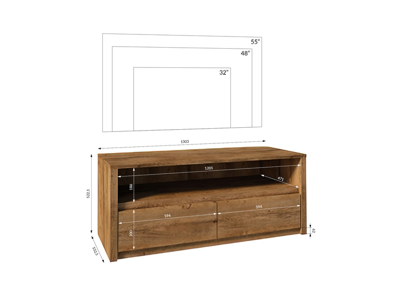 MONTANA LEFKAS RTV - Szafka RTV Dąb Lefkas