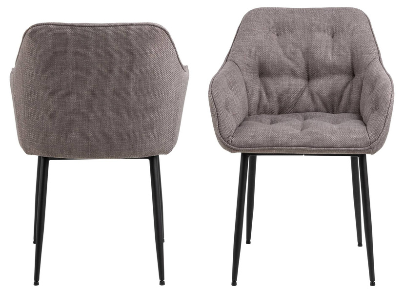 Actona Krzesło Z Podłokietnikiem Brooke Jasnoszare