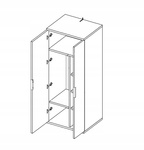 Stella SL-122-WB - Szafa 2-drzwiowa Biały Mat Biały Połysk