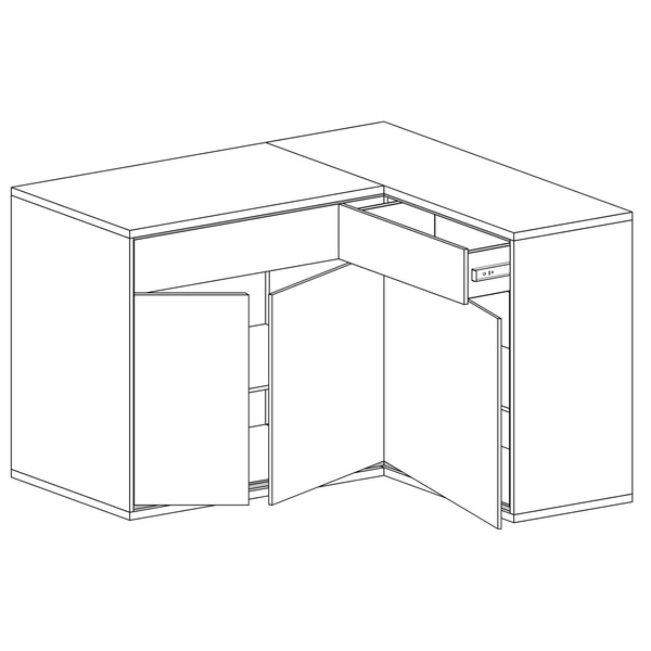 MEDIOLAN-15 - Komoda Narożna 3D2S Hikora