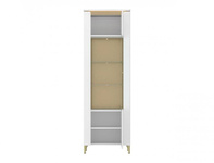 Lazio LAZV01 - Witryna 1-drzwiowa z Oświetleniem LED Biały Alpejski/Biały Połysk/Złoty