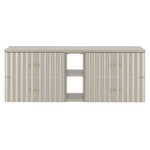 AQUA-02 - Szafka pod Umywalkę z Blatem i Regałem 4S 140cm Kaszmir Zestaw-7