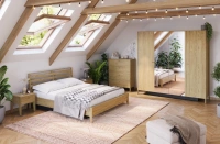 COZY CZ-01 - Szafa 4-drzwiowa z Lustrem Dąb Olejowany