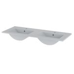 SONA-120 - Umywalka Meblowa Ceramiczna Dwukomorowa 120 cm Biały Połysk