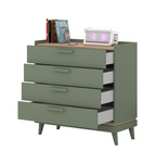 Scandi - Komoda 4S Zgaszona Zieleń Dąb Olejowany