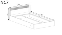 NATURAL-17 - Łóżko ze Stelażem 160x200 cm Ribbeck