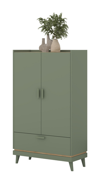 Scandi - Bieliźniarka 2D1S Zgaszona Zieleń Dąb Olejowany