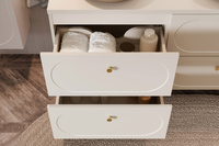 Zestaw Szafka Pod Umywalkę z Blatem 80 cm i Słupek Wysoki Donna Sand