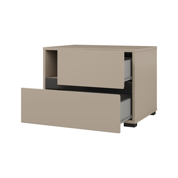 Cross S - Szafka Nocna 2 Szuflady Congo Czarny Onyks Mat