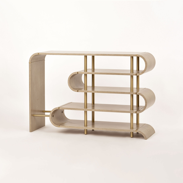 Stilig ST962 Konsola szaro-brązowa sinusoidalne półki