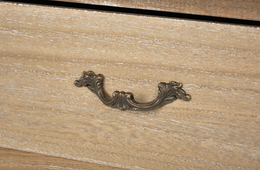 Merano 010B Komoda 3S rustykalna bielona przecierana drewno/mdf