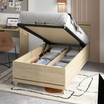 Scandi - Łóżko 100x200 cm ze Stelażem Dąb Olejowany Ceglany