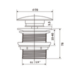 Korek do umywalki ANNA-MH1 Szary Mat